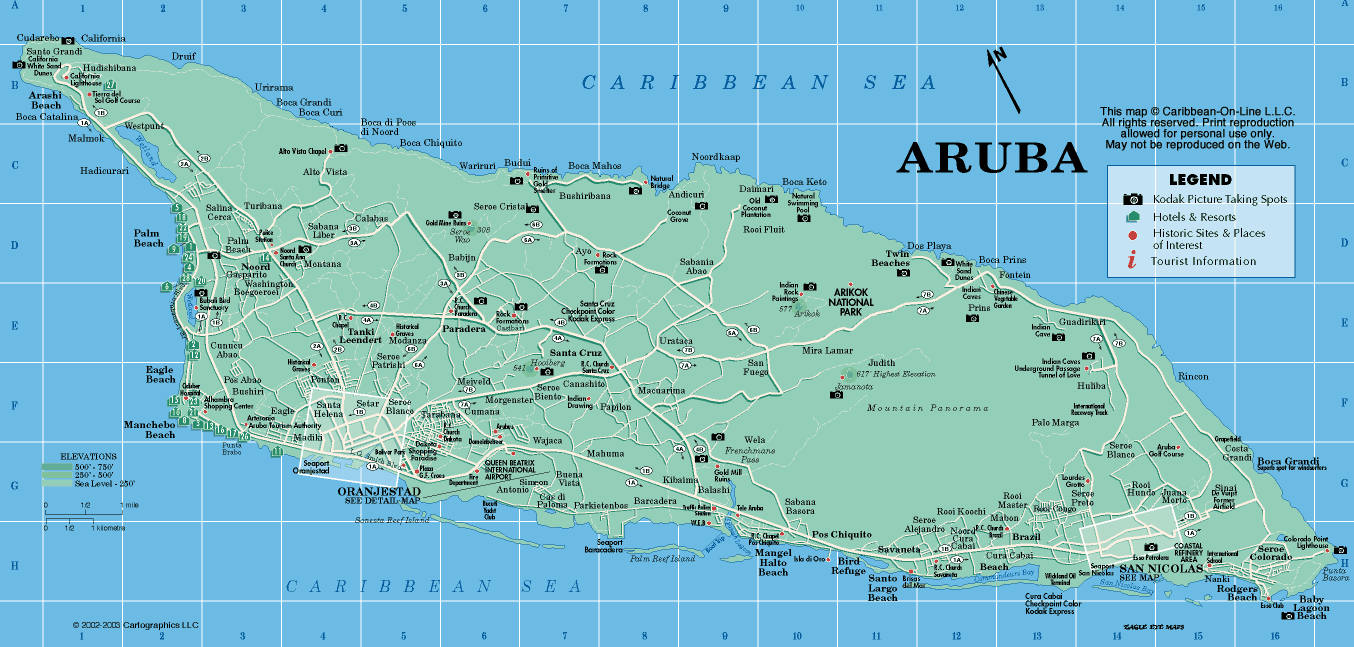 aruba stadte map